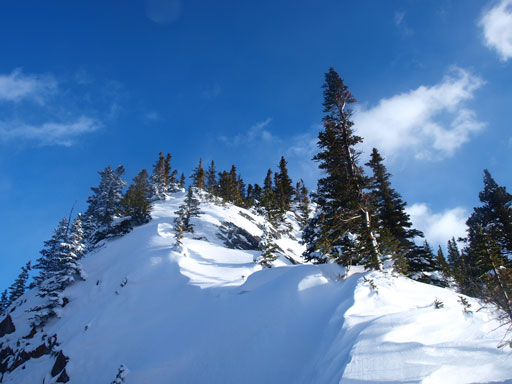 Higher up on the ridge. It's much longer than anticipated