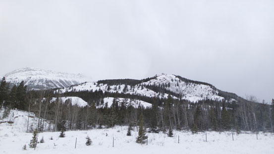 Looking up the ascent ridge from the "parking lot"
