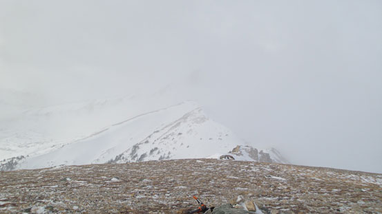 The ridge eventually leads to Whirlpool Ridge. This is not the ascent side for Whirlpool though.