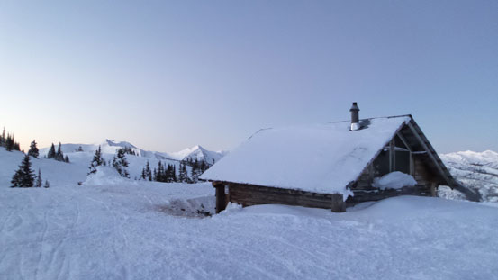 There's a cabin near the first highpoint. 