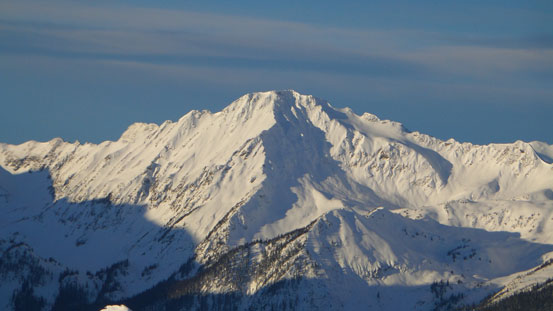 An impressive unnamed peak at the headwater of Allan Creek