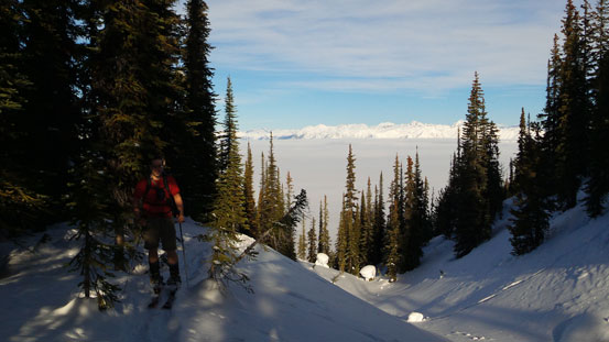 At this point we came across Golden Scrambers' old snowshoe track