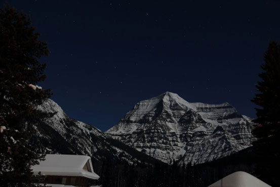 Mt. Robson at midnight. Photo by Ben Nearingburg