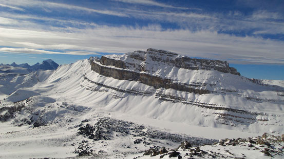 The impressive Redoubt Mountain