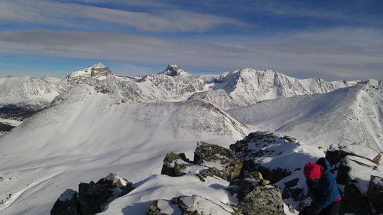 Douglas, St. Bride and Lychnis from the summit