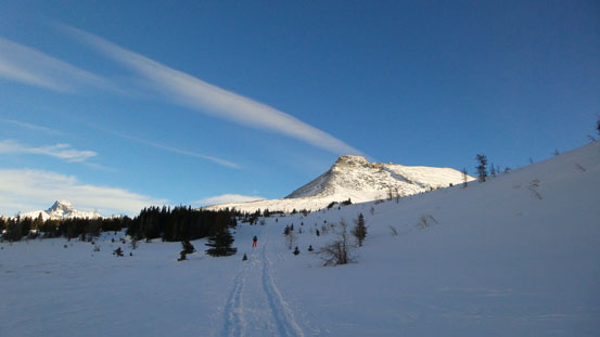 Looking back. Part of Heather Ridge is visible. 