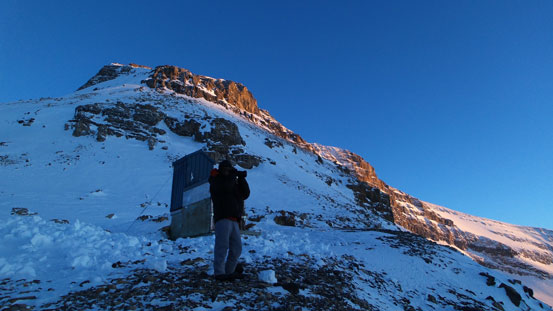 Ben shooting sunset photos, Mt. Daly behind