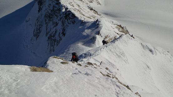 Ben climbing up the ridge