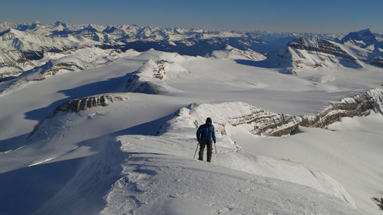 Eric approaching the summit of Mt. Balfour!