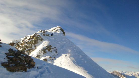 Eric descending another steep ridge section