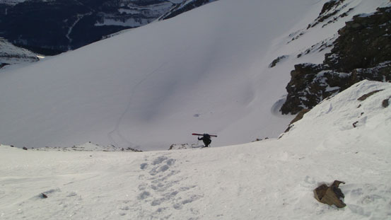 Eric coming up the last few meters of this reverse