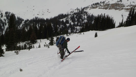 The skiing was so terrible that even Eric took a fall here