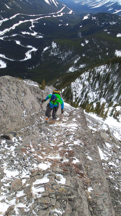 Vern slogging up the initial scree part