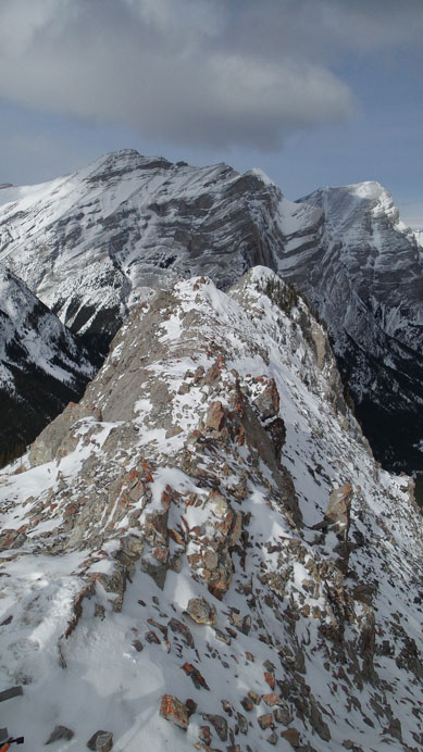 The north summit is only slightly lower, but not a straightforward traverse