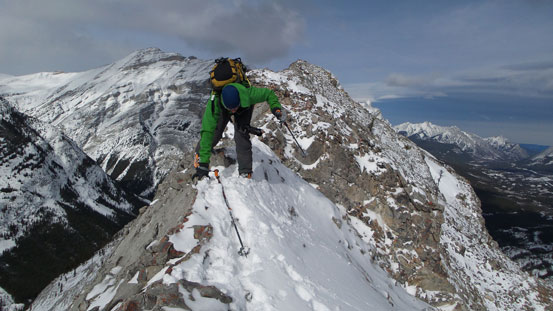 Vern carefully negotiating the crux section