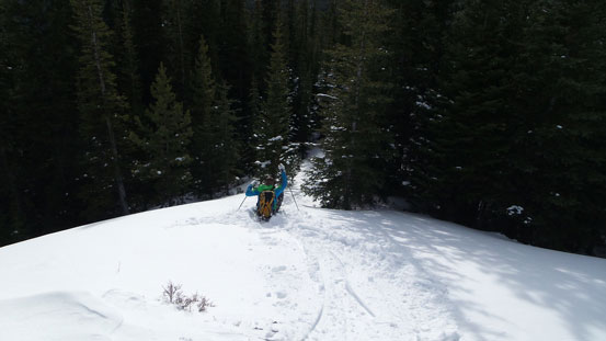 Not too much of skiing down the ridge