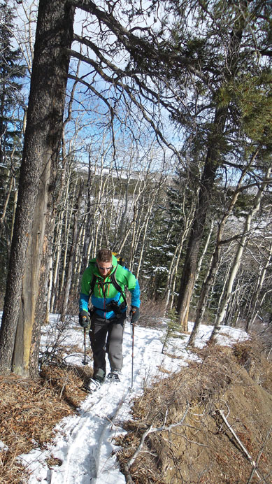 Snowshoeing along the edge