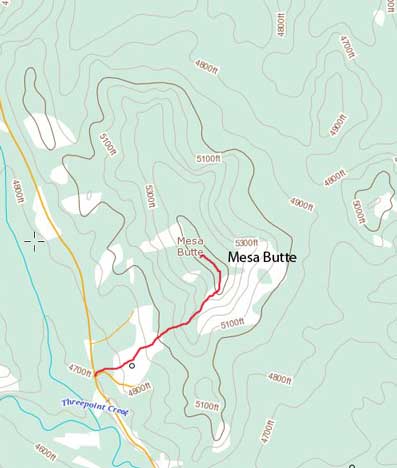 Mesa Butte hiking route