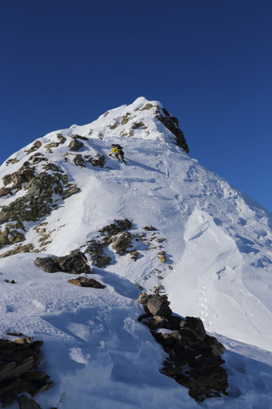 Me climbing up the first steep section. Photo by Ben Nearingburg