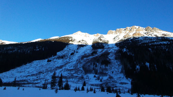 We passed this giant avalanche path