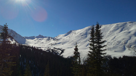 There're some cool looking peaks at the head of this valley