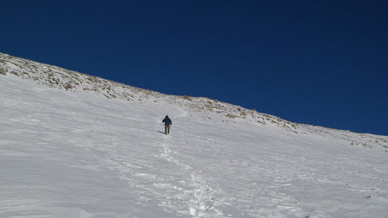 Descending the upper slopes