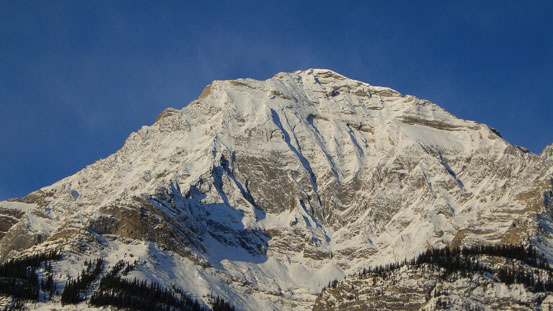 A zoomed-in view of Elliot Peak
