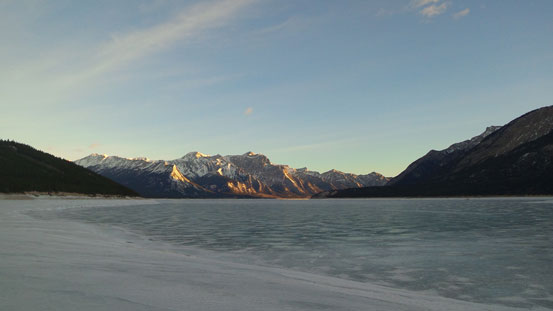 Down to Abraham Lake now