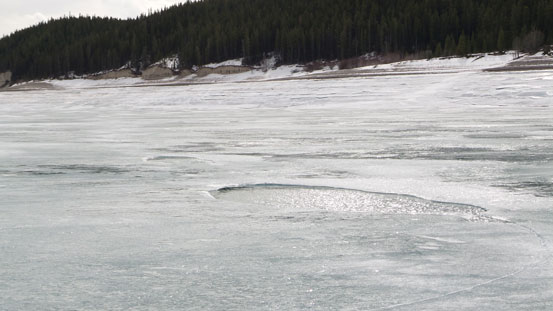 Pools of open water on the lake...