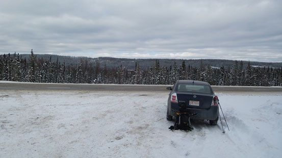 I had to park on Highway 40. Need winter tires and 4x4 to drive the road.