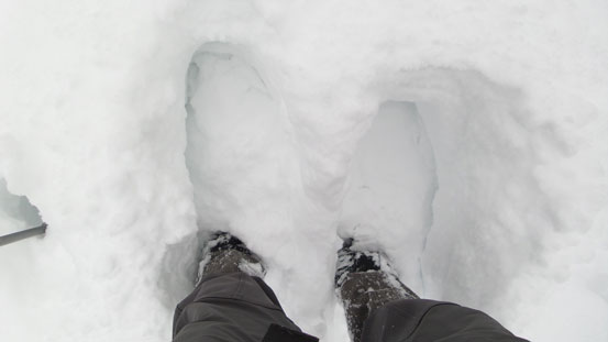 Typical post-holing on the fire road. Very tedious.