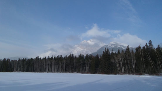 Soon the clouds lifted up. This is from a smaller lake