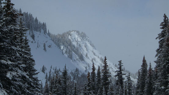 The road led me climber's right of this rock face