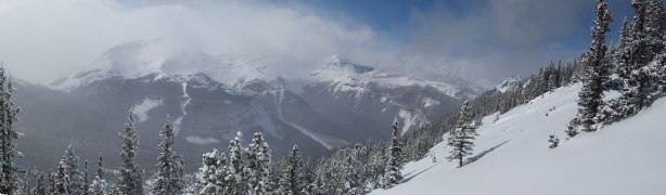 Panorama view of V. C. Range. Zengel and Buttress on left. Summit of Palisade on right