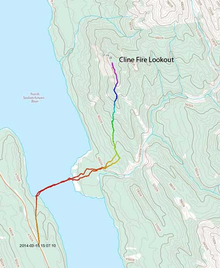 Cline Fire Lookout ascent route