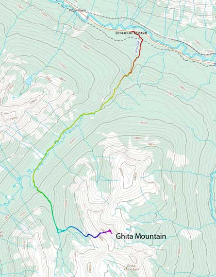 Ghita Mountain winter ascent route