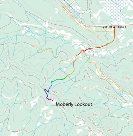 Moberly Lookout hiking route