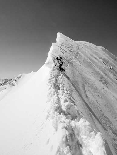Me descending the ridge. Photo by Vern