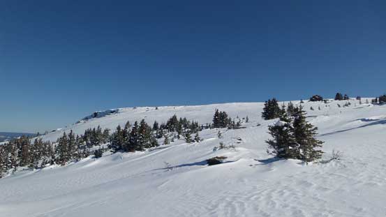 Near the summit, looking up