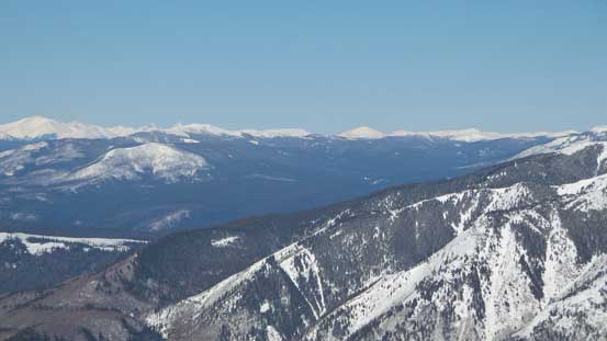 Zooming in looking northwest. These peaks are rarely visited