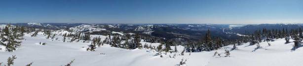 Summit Panorama looking towards the foothills & prairie. Click to view large size.