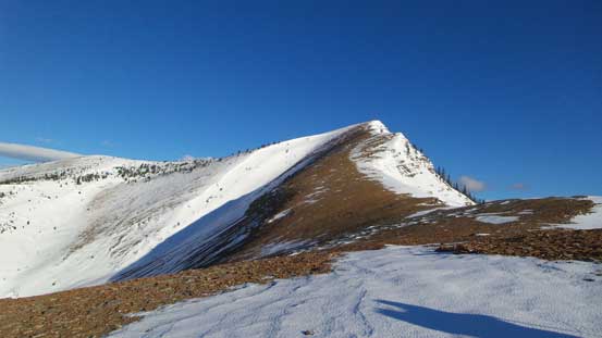 The ridge is foreshortened