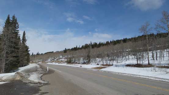 A view from parking area. Can't see the summit