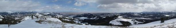 Summit panorama looking towards the prairie. Click to view large size.