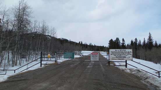 A gate prevented us from driving to the trail-head