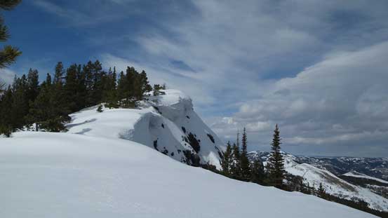 Cornices on the summit ridge