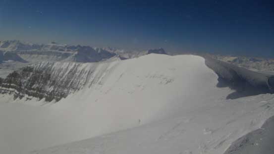 Looking back from the true summit