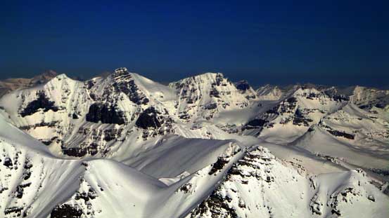 Mt. Woolley and Diadem Peak, two of the 11,000ers on Sir Winston Churchill Range