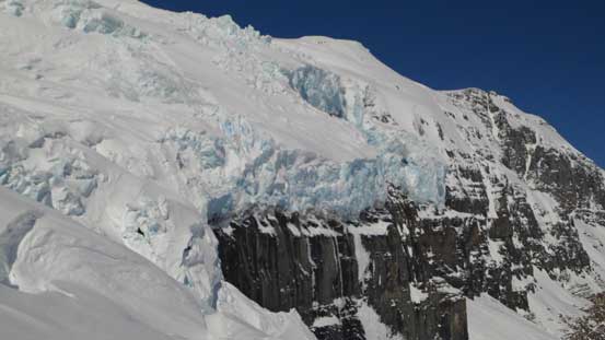 Car to house sized chucks are ready to fall off at any time..