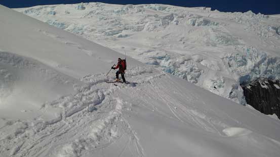 Directly below this slope on bottom right is a gigantic open crevasse 